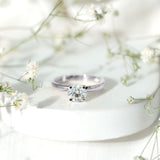 Round Lab Grown Diamond Solitaire Engagement Ring 925 Sterling Silver