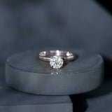 Round Lab Grown Diamond Solitaire Engagement Ring 925 Sterling Silver