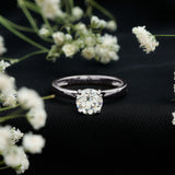 Round Lab Grown Diamond Solitaire Engagement Ring 925 Sterling Silver
