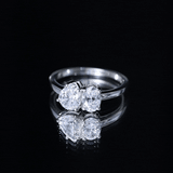1.5 Carat Lab Grown Diamond Toi Et Moi Engagement Ring 925 Sterling Silver