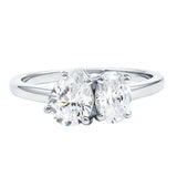 1.5 Carat Lab Grown Diamond Toi Et Moi Engagement Ring 925 Sterling Silver