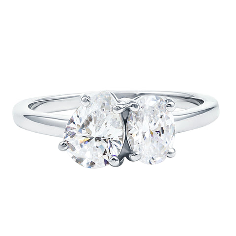 1.5 Carat Lab Grown Diamond Toi Et Moi Engagement Ring 925 Sterling Silver