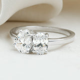 1.5 Carat Lab Grown Diamond Toi Et Moi Engagement Ring 925 Sterling Silver