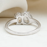1.5 Carat Lab Grown Diamond Toi Et Moi Engagement Ring 925 Sterling Silver