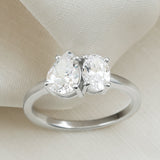 1.5 Carat Lab Grown Diamond Toi Et Moi Engagement Ring 925 Sterling Silver