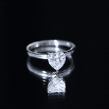 Lab Grown Diamond Heart Shape Engagement Ring 925 Sterling Silver