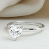 Lab Grown Diamond Heart Shape Engagement Ring 925 Sterling Silver