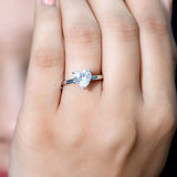 Lab Grown Diamond Heart Shape Engagement Ring 925 Sterling Silver