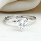 Lab Grown Diamond Heart Shape Engagement Ring 925 Sterling Silver