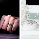 Lab Grown Diamond Oval Engagement Ring with Wedding Band  925 Sterling Silver