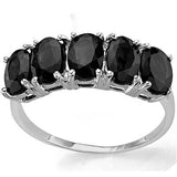 2.88 CARAT GENUINE BLACK SAPPHIRE 925 STERLING SILVER BAND RING