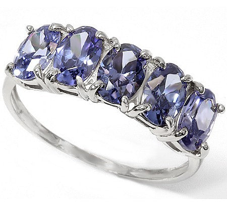 2.40 CARAT IOLITE 925 STERLING SILVER BAND RING