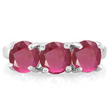 4.15 CARAT AFRICAN RUBY 925 STERLING SILVER BAND RING