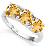 2.15 CARAT CITRINE 925 STERLING SILVER BAND RING