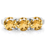 2.15 CARAT CITRINE 925 STERLING SILVER BAND RING