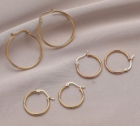 SOLID 18KT GOLD HOOP EARRINGS 15MM-30MM wholesalekings wholesale silver jewelry