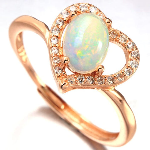 0.60 CT GENUINE ETHIOPIAN OPAL & CREATED WHITE SAPPHIRE 925 STERLING SILVER RING (adjustable open ring) wholesalekings wholesale silver jewelry