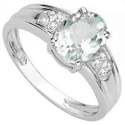 1.00 CT AQUAMARINE & DIAMOND 925 STERLING SILVER RING wholesalekings wholesale silver jewelry