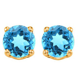 1.14 CT BABY SWISS BLUE TOPAZ 10KT SOLID GOLD EARRINGS STUD wholesalekings wholesale silver jewelry