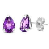 1.16 CT AMETHYST 925 STERLING SILVER EARRINGS STUD - Wholesalekings.com