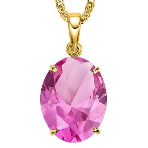 1/2 CT CREATED PINK SAPPHIRE 10KT SOLID GOLD PENDANT wholesalekings wholesale silver jewelry