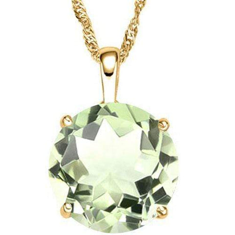 1/2 CT GREEN AMETHYST 10KT SOLID GOLD PENDANT - Wholesalekings.com