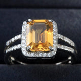 1.30 CT YELLOW MYSTIC GEMSTONE & 1/2 CT CREATED WHITE SAPPHIRE 925 STERLING SILVER RING wholesalekings wholesale silver jewelry