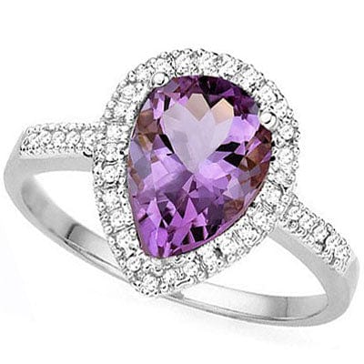 1.45 CT AMETHYST & DIAMOND 925 STERLING SILVER RING wholesalekings wholesale silver jewelry
