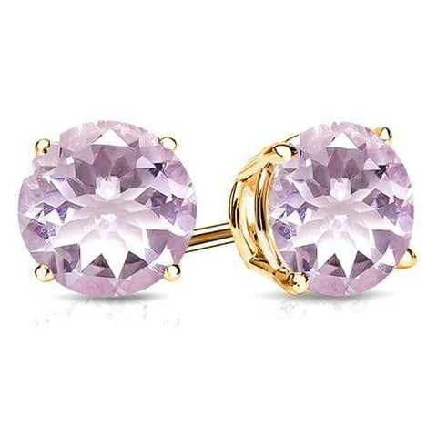 1.54 CT PINK AMETHYST 10KT SOLID GOLD EARRINGS STUD wholesalekings wholesale silver jewelry