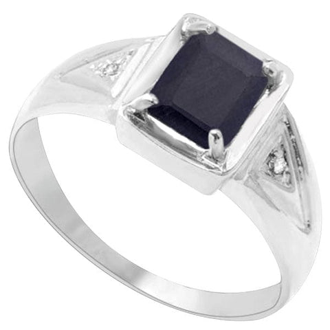 1.60 CT GENUINE BLACK SAPPHIRE & DIAMOND 925 STERLING SILVER RING wholesalekings wholesale silver jewelry