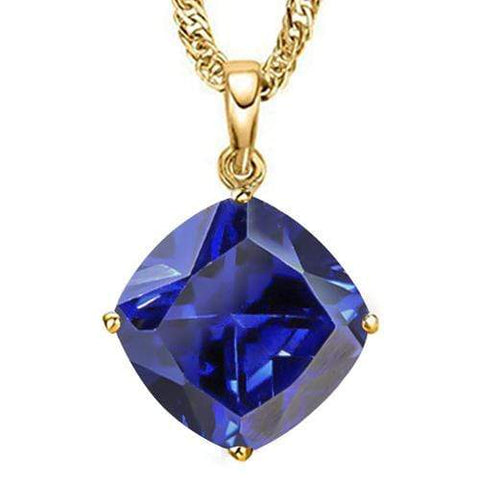 1.62 CT LAB TANZANITE 10KT SOLID GOLD PENDANT - Wholesalekings.com