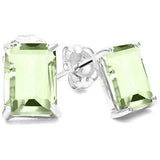 1.90 CT GREEN AMETHYST 925 STERLING SILVER EARRINGS STUD wholesalekings wholesale silver jewelry