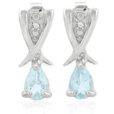 1 CARAT BABY SWISS BLUE TOPAZ   925 STERLING SILVER EARRINGS wholesalekings wholesale silver jewelry