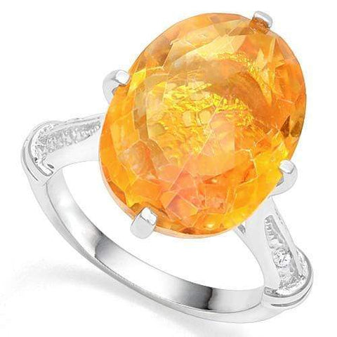 11.00 CT AZOTIC TOPAZ & DIAMOND 18K GOLD PLATED RING wholesalekings wholesale silver jewelry