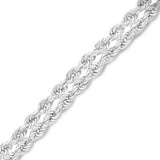 18 INCHES 0.5MM 14KT WHITE SOLID GOLD ROPE NECKLACE - Wholesalekings.com