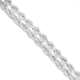 18 INCHES 0.5MM 14KT WHITE SOLID GOLD ROPE NECKLACE - Wholesalekings.com