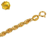 18 INCHES 0.67 GM 18KT SOLID YELLOW GOLD ROPE CHAIN wholesalekings wholesale silver jewelry