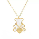 18K Gold Love Hug Bear Chain Pendant wholesalekings wholesale silver jewelry