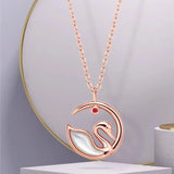 18K Gold Onyx Swan Pendant wholesalekings wholesale silver jewelry