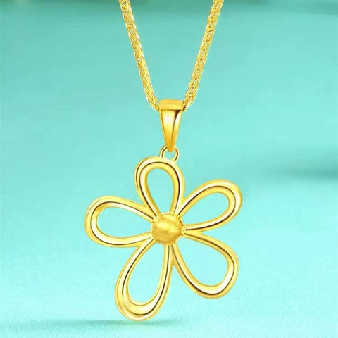 18K Gold Plain Gesang Flower Pendant wholesalekings wholesale silver jewelry