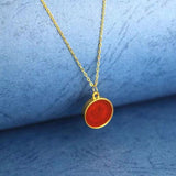 18K gold Red Onyx Blessing Pendant wholesalekings wholesale silver jewelry