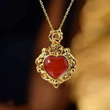 18K Gold Red Onyx Pendant wholesalekings wholesale silver jewelry