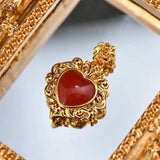 18K Gold Red Onyx Pendant wholesalekings wholesale silver jewelry