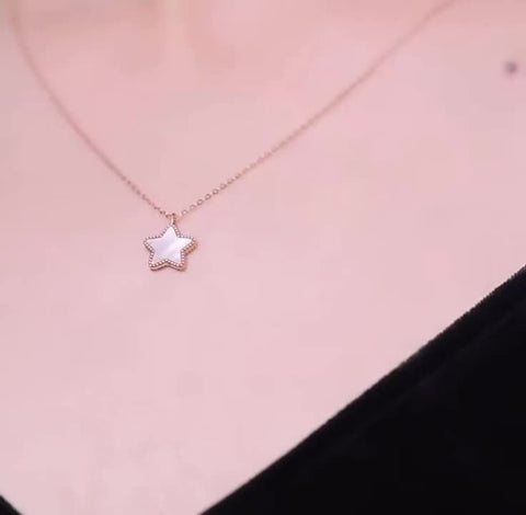 18K gold Star inlaid mother-of-pearl pendant wholesalekings wholesale silver jewelry