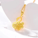 18K Gold Swan Pendant wholesalekings wholesale silver jewelry