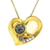 18K Yellow Gold-Plated Heart Shape Light Purple Stone German Silver Pendant Char - Wholesalekings.com