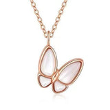 18k Yellow/ Rose Gold Butterfly Mother-of-Pearl Pendant wholesalekings wholesale silver jewelry