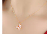 18k Yellow/ Rose Gold Butterfly Mother-of-Pearl Pendant wholesalekings wholesale silver jewelry