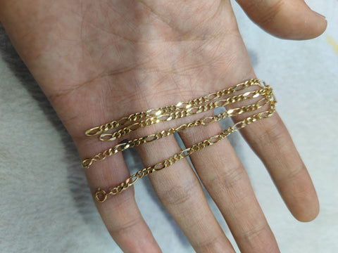 18KT SOLID GOLD FIGARO BRACELET wholesalekings wholesale silver jewelry