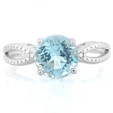 2.16 CT BABY SWISS BLUE TOPAZ & DIAMOND 925 STERLING SILVER RING wholesalekings wholesale silver jewelry